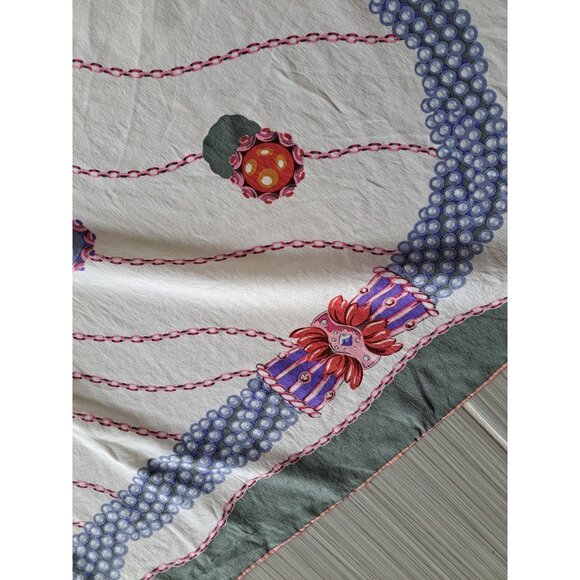 Christian Fischbacher 100% Silk Floral Scarf 33" Square Multicolor Womens - Picture 5 of 8